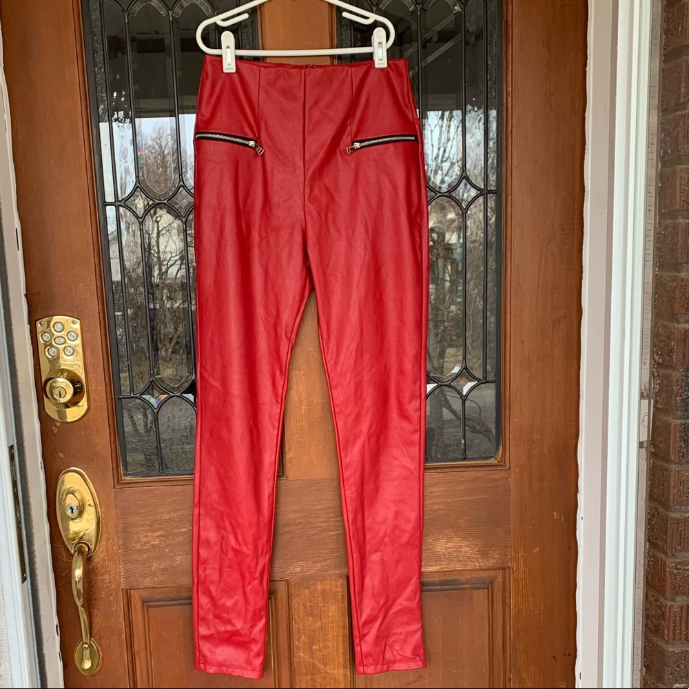 Faux leather pants